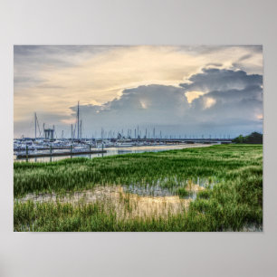 Evening At Charleston Harbor Poster