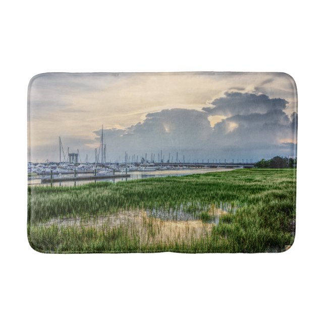 Evening At Charleston Harbour Bath Mat (Front)