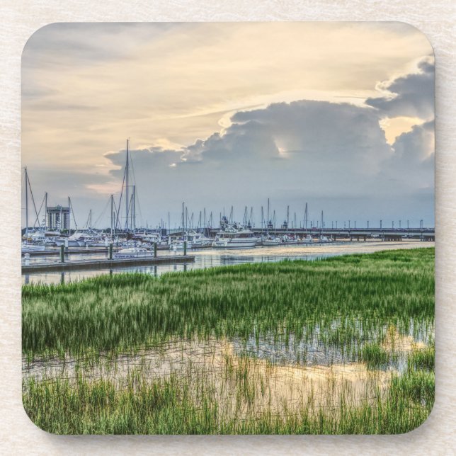Evening At Charleston Harbour Coaster (Front)