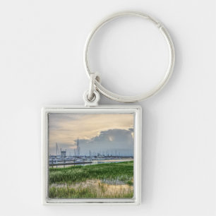Evening At Charleston Harbour Keychain