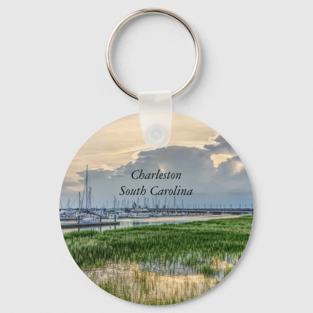 Evening At Charleston Harbour Keychain (Front)