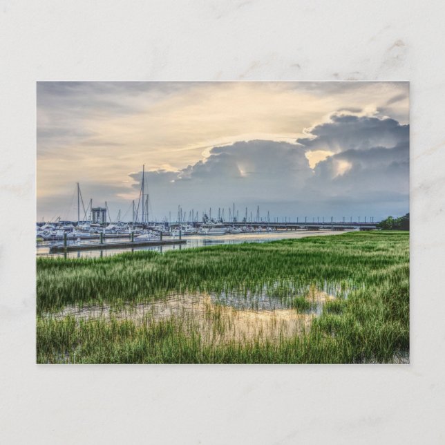 Evening At Charleston Harbour Postcard (Front)