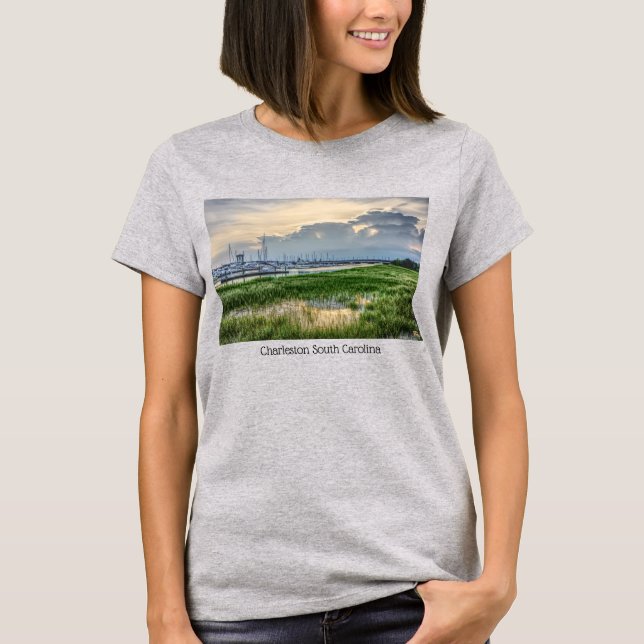Evening At Charleston Harbour T-Shirt (Front)