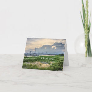 Evening At Charleston Harbour Thank You Card