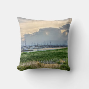 Evening At Charleston Harbour Throw Pillow
