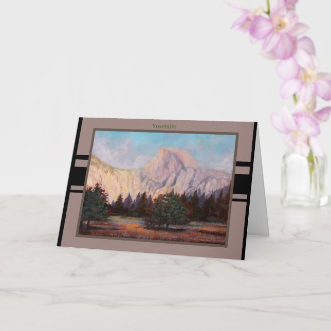 Evening at Halfdome Folded Greeting Card (Orchid)