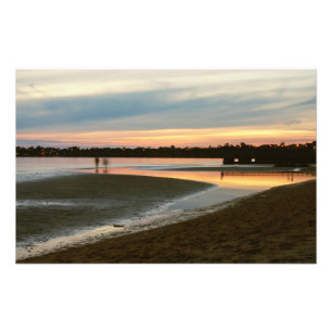 Evening at the beach photo print