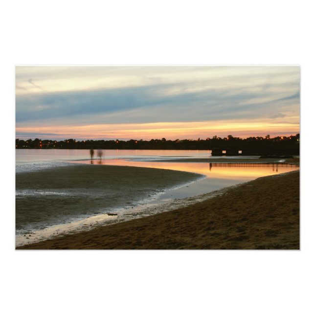 Evening at the beach photo print (Front)