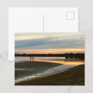 Evening at the beach postcard