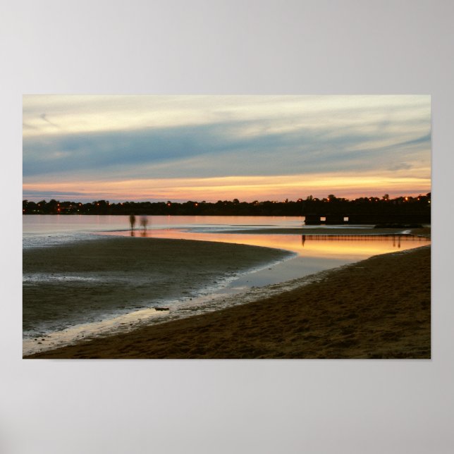 Evening at the beach poster (Front)
