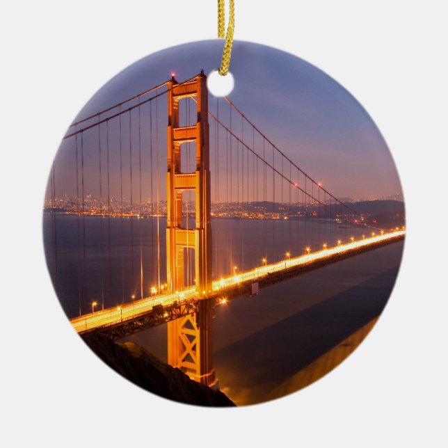 "Evening at the Golden Gate Bridge" ornaments (Front)