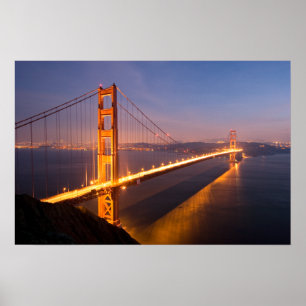 "Evening at the Golden Gate Bridge" poster/print Poster