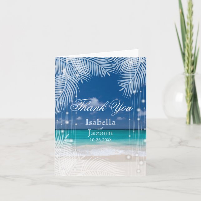 Evening Beach Wedding  - Thank You (Front)