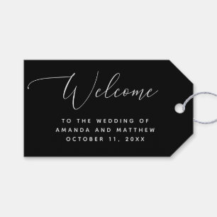 Evening Black Wedding Welcome   Formal Calligraphy Gift Tags