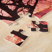 Evening Blush Tree Silhouette Jigsaw Puzzle (Side)