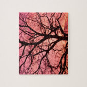 Evening Blush Tree Silhouette Jigsaw Puzzle (Vertical)