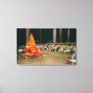 Evening Bonfire at Giant Forest Lodge Canvas Print