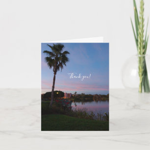 Evening By The Palm Tree Thank You Card