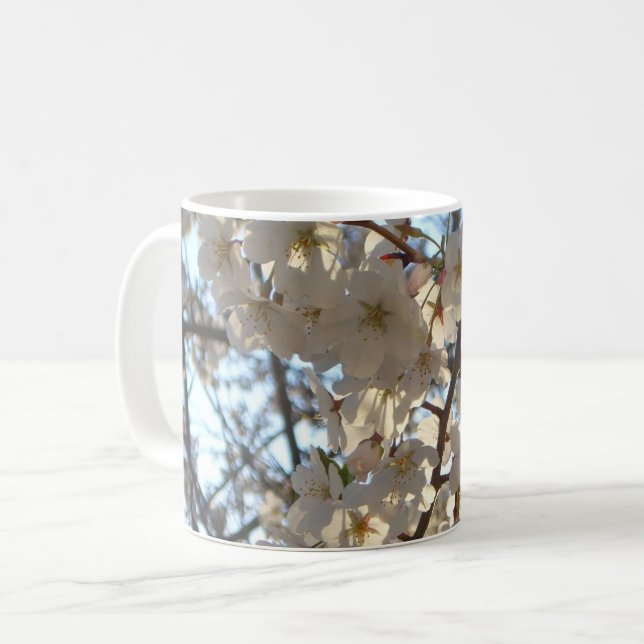 Evening Cherry Blossoms I Spring Floral Coffee Mug (Front Left)