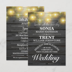 Evening Country Rustic Weatherboards Wedding Invitation