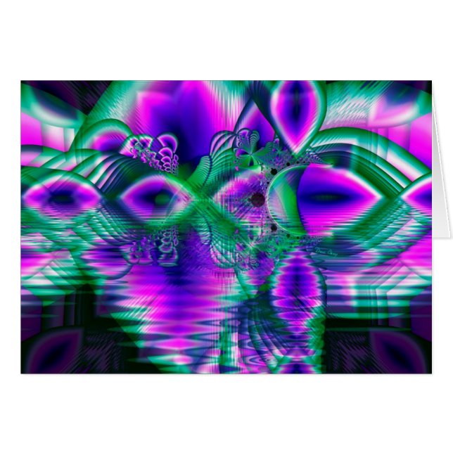 Evening Crystal Primrose, Abstract Night Flowers (Front Horizontal)