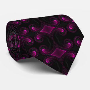 Evening Dawn Magenta Artistic Fractal Art Tie