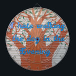 "Evening Dog Walk Dread" – I Hate Walking the Dog  Dartboard<br><div class="desc">"Evening Dog Walk Dread" – I Hate Walking the Dog in the Evening This art piece humorously captures the relatable sentiment of someone who dreads the evening dog walk. The bold blue text, set against a whimsical backdrop of a stylized tree, conveys a clear message of reluctance. The image evokes...</div>
