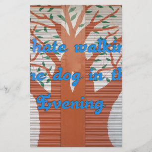 "Evening Dog Walk Dread" – I Hate Walking the Dog  Stationery