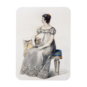 Evening dress, fashion plate from Ackermann's Repo Magnet