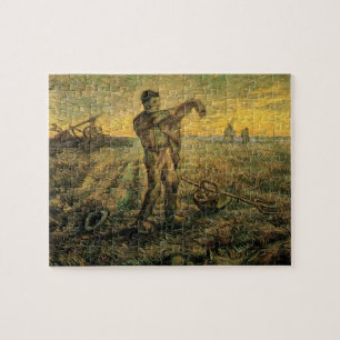 Evening - End of the Day by Vincent van Gogh Jigsaw Puzzle