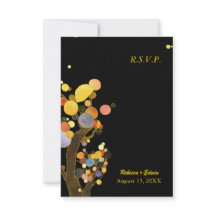 Evening Garden Trees Modern Wedding RSVP