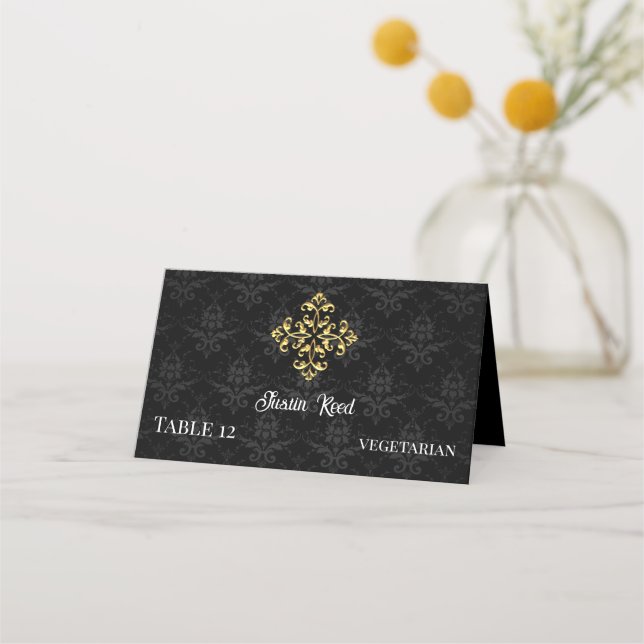 Evening Glam Folded Place Card (Front)