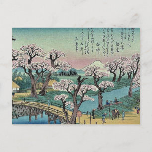 Evening glow at Koganei Bridge by Ando, Hiroshige Postcard