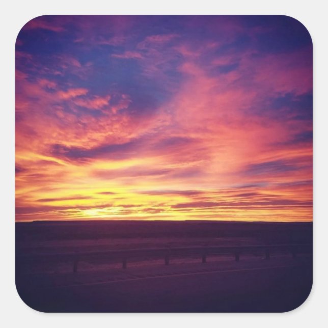 Evening Glow Square Sticker (Front)