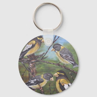 Evening Grosbeaks Keychain