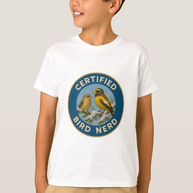 Evening Grosbeaks Vintage Badge T-Shirt (Front)