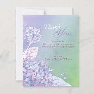 Evening Hydrangeas Ombre Wedding Thank You Card