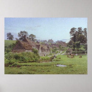 Evening in Arlington Row, Bibury, Gloucestershire Poster