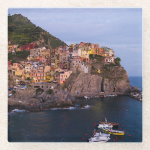 Evening in Manarola Glass Coaster