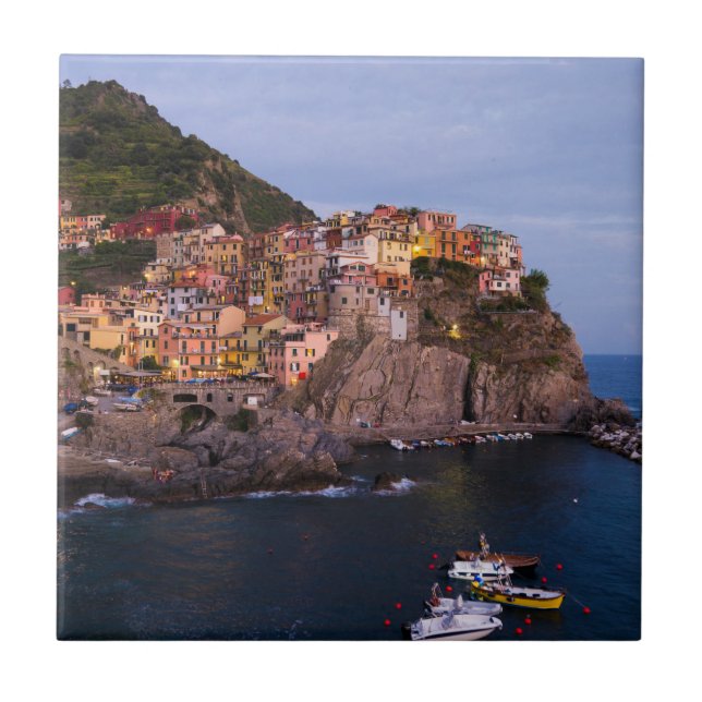 Evening in the Cinque Terre, Italy Tile (Front)
