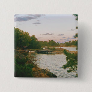 Evening in the swedish archipelago 2 inch square button