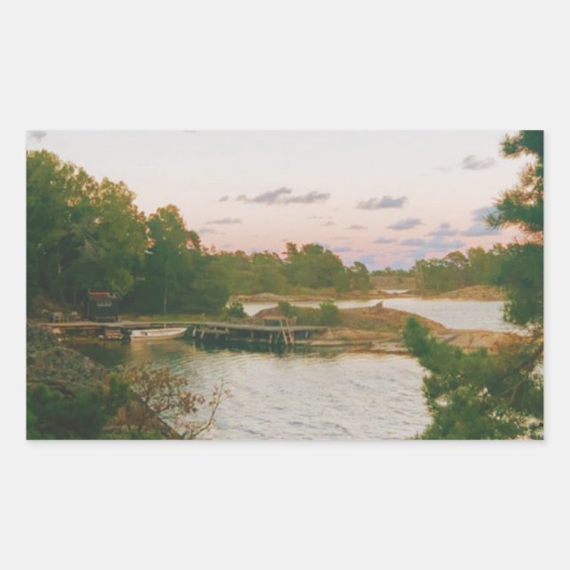 Evening in the swedish archipelago sticker (Front)