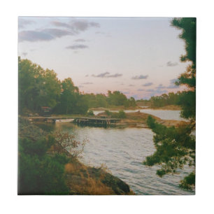 Evening in the swedish archipelago tile