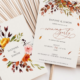 Evening Invitation Burnt Orange Modern Script