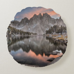 Evening Kearsarge Pinnacles Reflections Round Pillow
