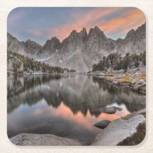 Evening Kearsarge Pinnacles Reflections Square Paper Coaster