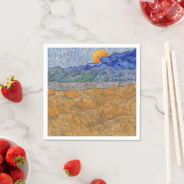 Evening Landscape with Rising Moon by Van Gogh  Napkin (Insitu)