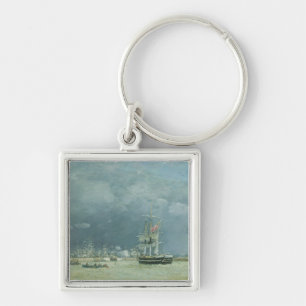 Evening, Le Havre, 1866 (oil on canvas) Keychain