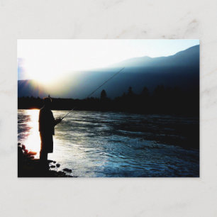Evening Light Fisherman Postcard