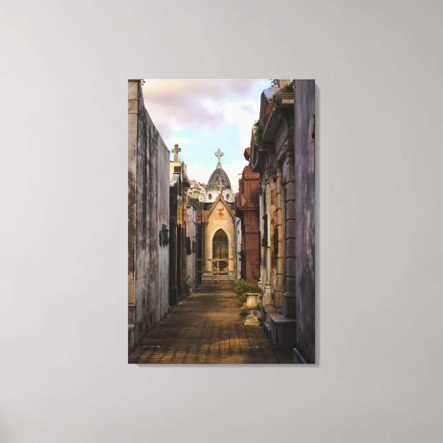 Evening Light In Recoleta Cemetery Canvas Print (Front)